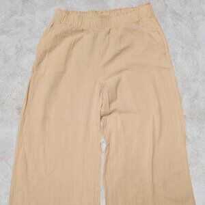 GAP Crinkle Gauze Wide Leg Pants 100% Cotton Lightweight Lagenlook